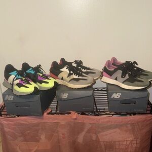 New Balance Kids' Sneakers in Neon Yellow, Black, and Pink